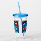 Retro, Weltraumrakete Acryltrinkbecher (Links)