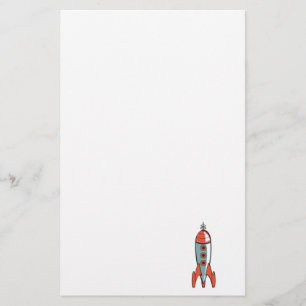 retro Weltraumrakete Briefpapier