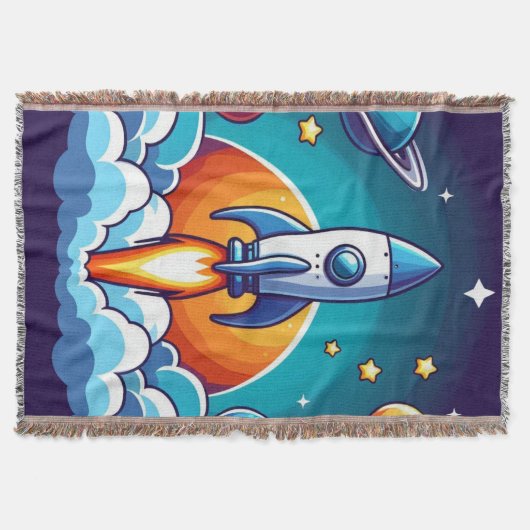 Retro, Weltraumrakete Decke (Vorderseite)