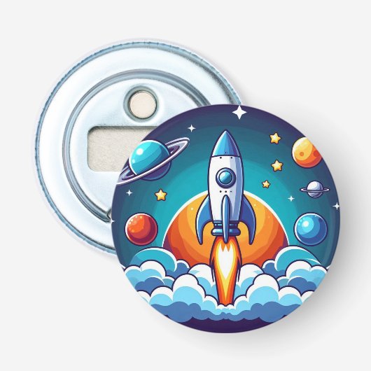 Retro, Weltraumrakete Flaschenöffner (Vorderseite)