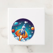 Retro, Weltraumrakete Geschenkanhänger (Beispiel)