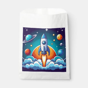 Retro, Weltraumrakete Geschenktütchen