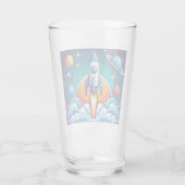 Retro, Weltraumrakete Glas (Rückseite)