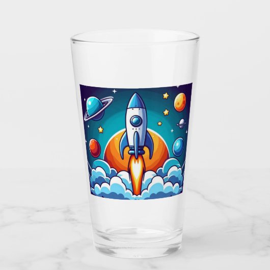 Retro, Weltraumrakete Glas (Vorderseite)