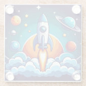 Retro, Weltraumrakete Glasuntersetzer (Rückseite)