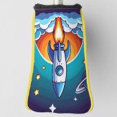 Retro, Weltraumrakete Golf Headcover (Rotieren 90)