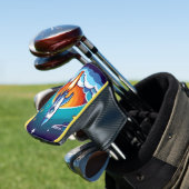Retro, Weltraumrakete Golf Headcover (In Situ)