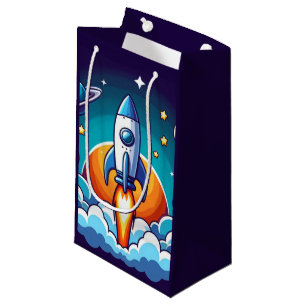 Retro, Weltraumrakete Kleine Geschenktüte