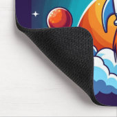 Retro, Weltraumrakete Mousepad (Ecke)