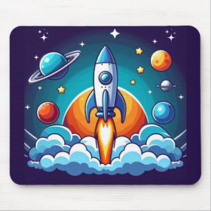 Retro, Weltraumrakete Mousepad