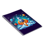 Retro, Weltraumrakete Notizblock (Rechte Seite)