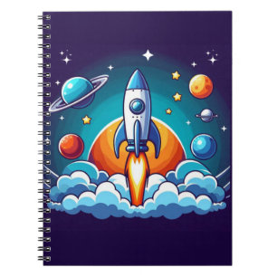 Retro, Weltraumrakete Notizblock
