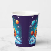 Retro, Weltraumrakete Pappbecher (Links)