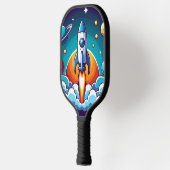 Retro, Weltraumrakete Pickleball Schläger (Links)