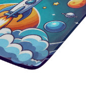 Retro, Weltraumrakete Schneidebrett (Ecke)