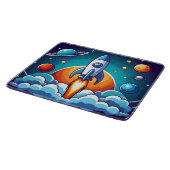 Retro, Weltraumrakete Schneidebrett (Ecke)