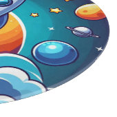 Retro, Weltraumrakete Schneidebrett (Ecke)