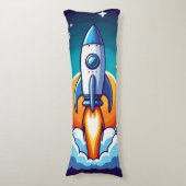 Retro, Weltraumrakete Seitenschläferkissen (Vorderseite Vertikal)