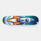 Retro, Weltraumrakete Skateboard (Horizontal)