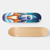Retro, Weltraumrakete Skateboard (Horizontal)