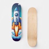 Retro, Weltraumrakete Skateboard (Vorderseite)