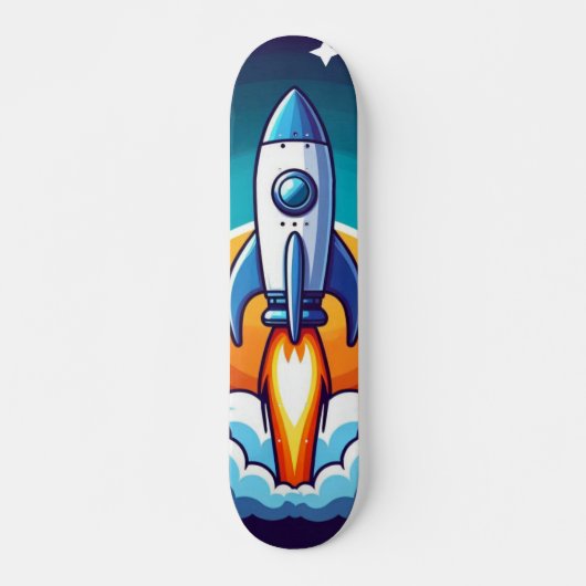 Retro, Weltraumrakete Skateboard (Vorne)