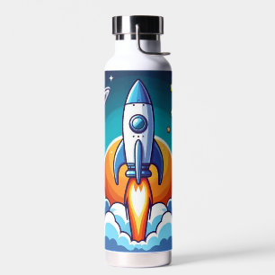 Retro, Weltraumrakete Trinkflasche