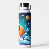 Retro, Weltraumrakete Trinkflasche (Rückseite)