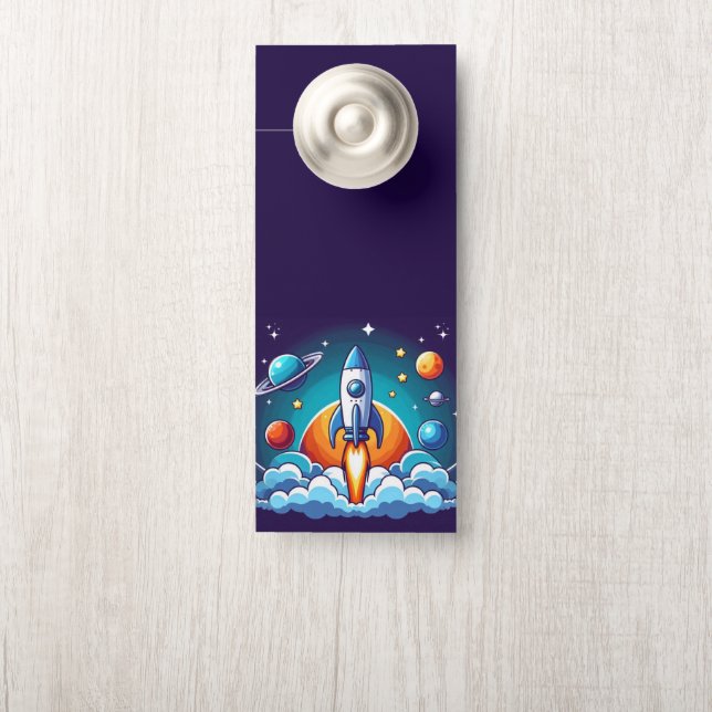 Retro, Weltraumrakete Türanhänger (Auf Knauf)