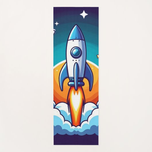 Retro, Weltraumrakete Yogamatte (Vorderseite)