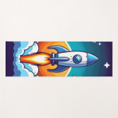 Retro, Weltraumrakete Yogamatte (Vorderseite (Horizontal))