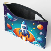 Retro, Weltraumrakete Zubehörtasche (Offen)