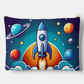 Retro, Weltraumrakete Zubehörtasche (Rückseite)