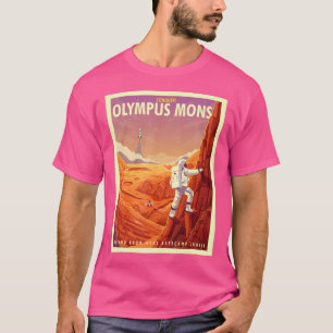 Retro Weltraumtourismus Mars Olympus Mons Berg Cli T-Shirt