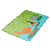 Retro Weltraumzeitalter-Miezekatze-Bad-Matte Badematte (Schrägansicht)