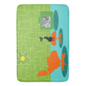 Retro Weltraumzeitalter-Miezekatze-Bad-Matte Badematte (Vorderseite Vertikal)