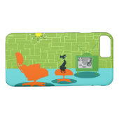 Retro Weltraumzeitalter-Miezekatze iPhone 7 Fall Case-Mate iPhone Hülle (Rückseite (Horizontal))