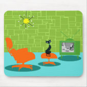 Retro Weltraumzeitalter-Miezekatze Mousepad (Vorne)
