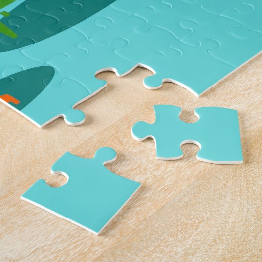 Retro Weltraumzeitalter-Miezekatze-Puzzlespiel Puzzle (Seite)