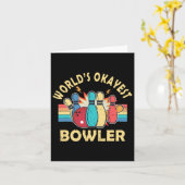 Retro Welt's schickste Bowler Männer Frauen Bowlin Karte (Gelbe Blume)