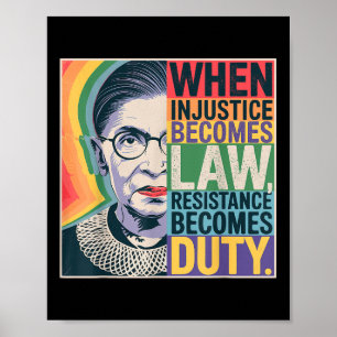 Retro, wenn Ungerechtigkeit Rechtswiderstand wird Poster