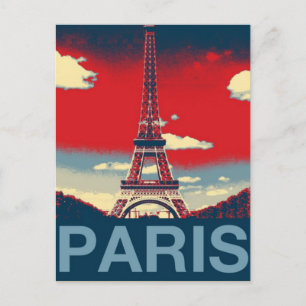 Retro-Werbung Frankreich Paris Eiffelturm Postkarte