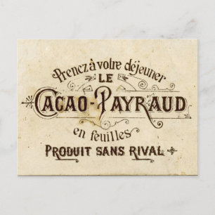 Retro-Werbung für Schokoladen-Kakao (Retro-Café-Gr Postkarte