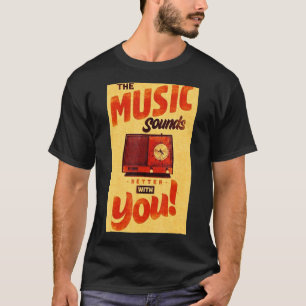 Retro-Werbung Signieren Vintage Musik Alte Schule  T-Shirt