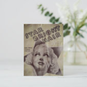 Retro-Werbung Stern Helle Haare Postkarte (Stehend Vorderseite)