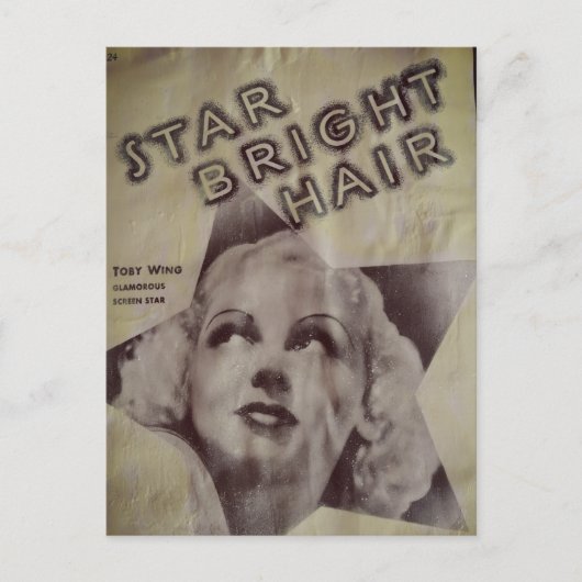 Retro-Werbung Stern Helle Haare Postkarte (Vorderseite)