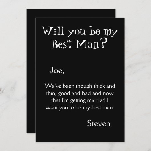 Retro werden Sie mein Trauzeuge Einladung (Vorne/Hinten)