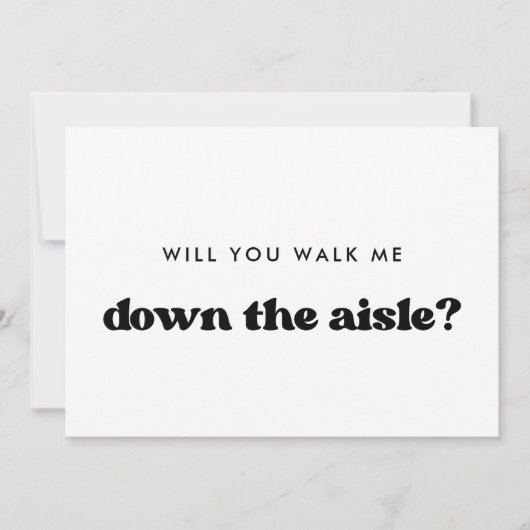 Retro Werden Sie mich den Gang entlang gehen Vorsc Einladung (Vorderseite)