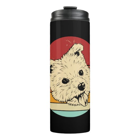 Retro West Highland Terrier Thermosbecher (Vorderseite)