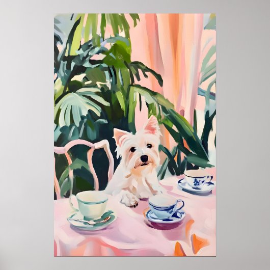 Retro West Highland White Terrier Poster, Westie Poster (Vorne)